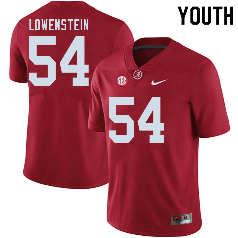 Alabama Crimson Tide Youth Julian Lowenstein #54 Crimson NCAA Nike Authentic Stitched 2020 College Football Jersey AL16W51XA